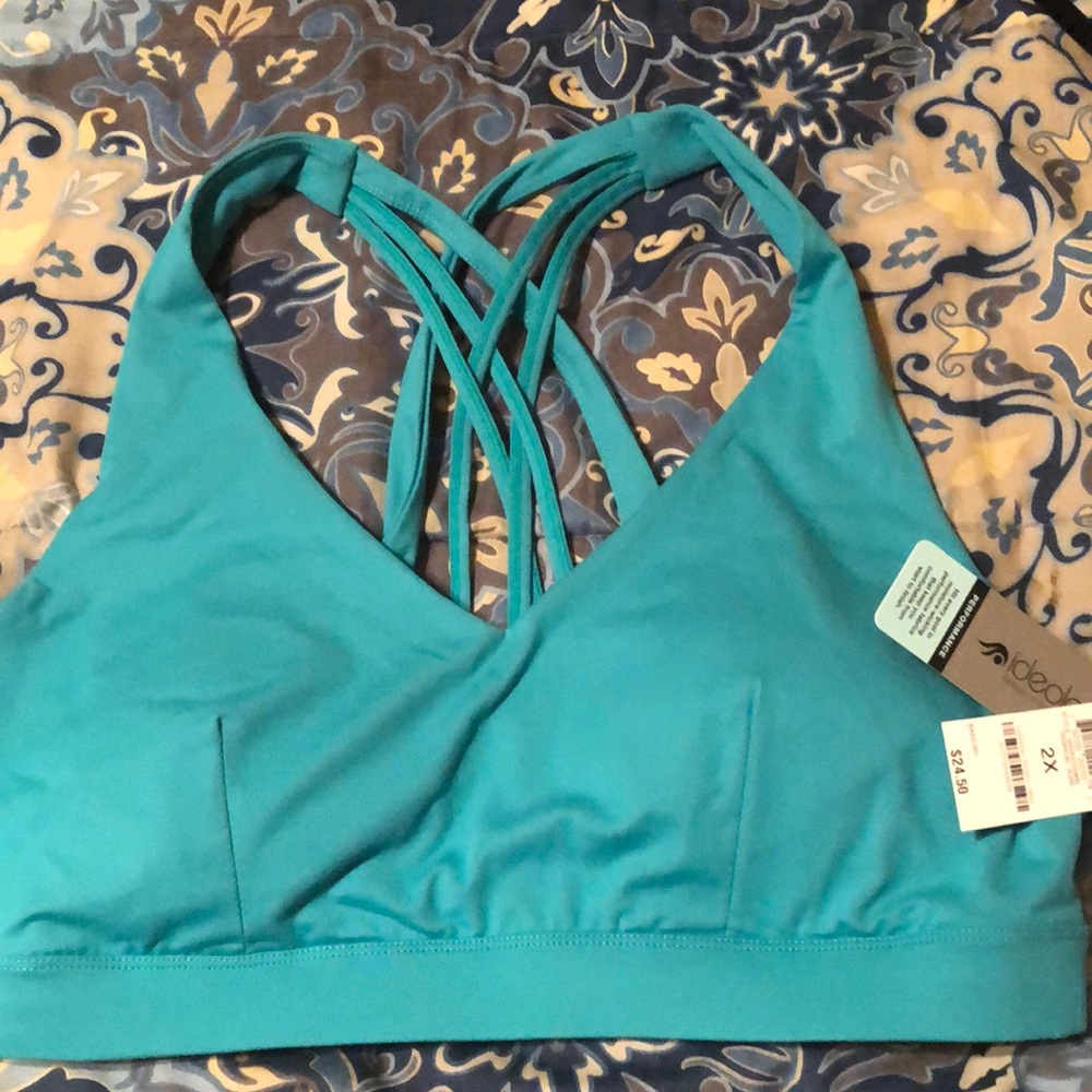 Sized 2X ideology performance sports bra color - Tropical surf